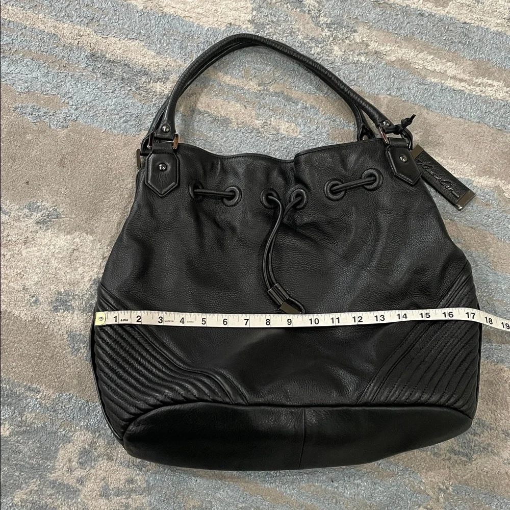 Kenneth Cole New York Black Leather Large Hobo Bag